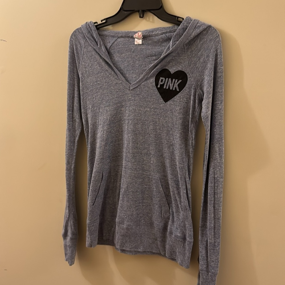 VS Pink pullover lightweight hoodie sleepshirt with pockets